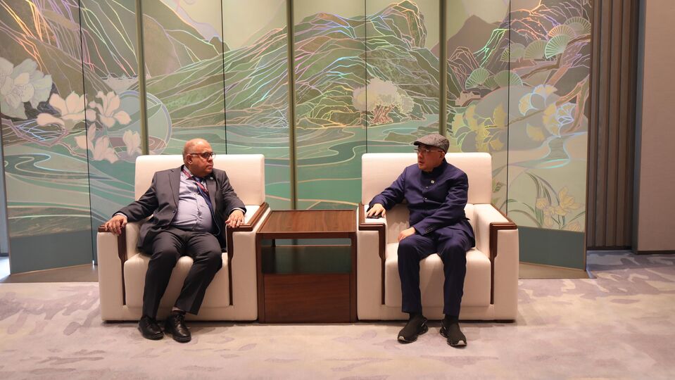 SCO DSG Sohail Khan meets Secretary-General of the Taihu World Cultural Forum Zheng Chuanxin