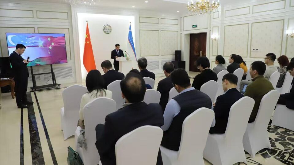 ON THE "ROUND TABLE" AT THE EMBASSY OF UZBEKISTAN IN BEIJING