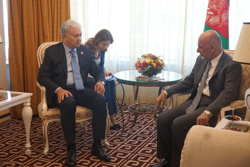 SCO Secretary-General meets with President of Afghanistan Ashraf Ghani Встреча Генерального секретаря ШОС с президентом Исламской Республики Афганистан