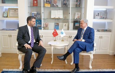 Встреча Генерального секретаря ШОС Р.Алимова с Чрезвычайным и Полномочным Послом Турецкой Республики в КНР Эмином Оненом